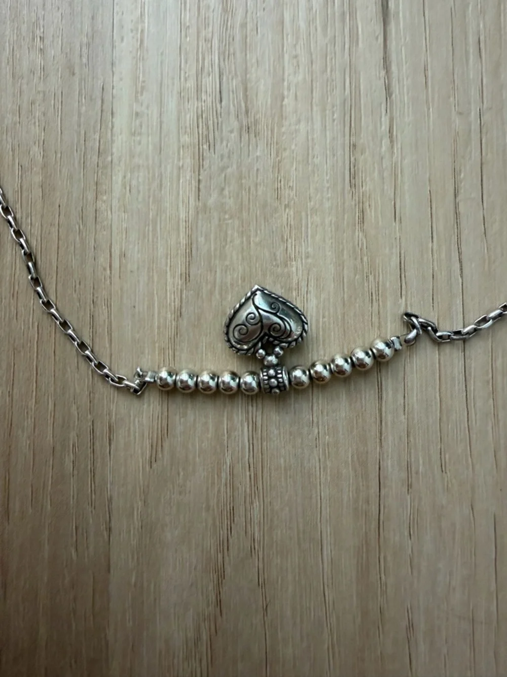 Brighton Silver Heart Pendant Necklace Adjustable 16–18.5”